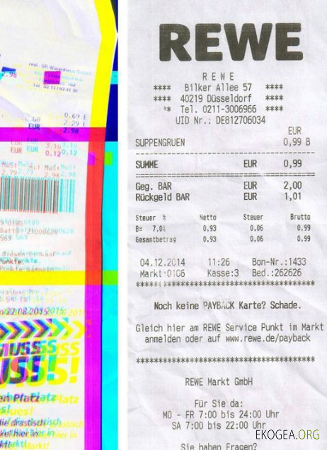 Chèque de groupe Rewe